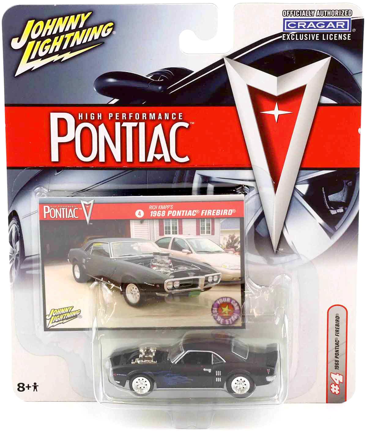1:64 Johnny Lightning 1968 Pontiac Firebird Black High Performance
