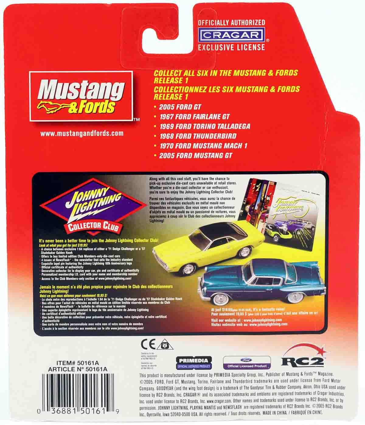 1:64 Johnny Lightning 1970 Ford Mustang GT Mach 1 white/ black