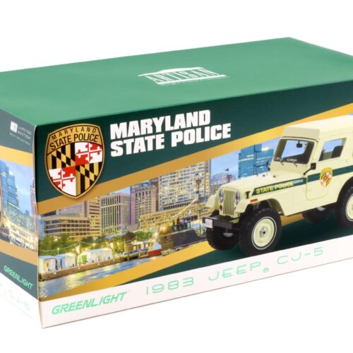 1:18 Greenlight 1983 Jeep CJ-5 Hardtop Maryland State Police white