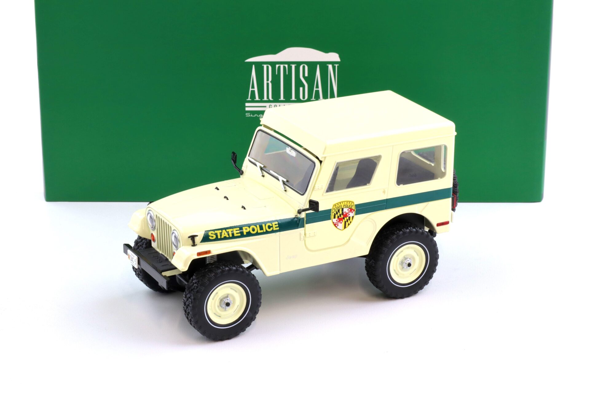 1:18 Greenlight 1983 Jeep CJ-5 Hardtop Maryland State Police white