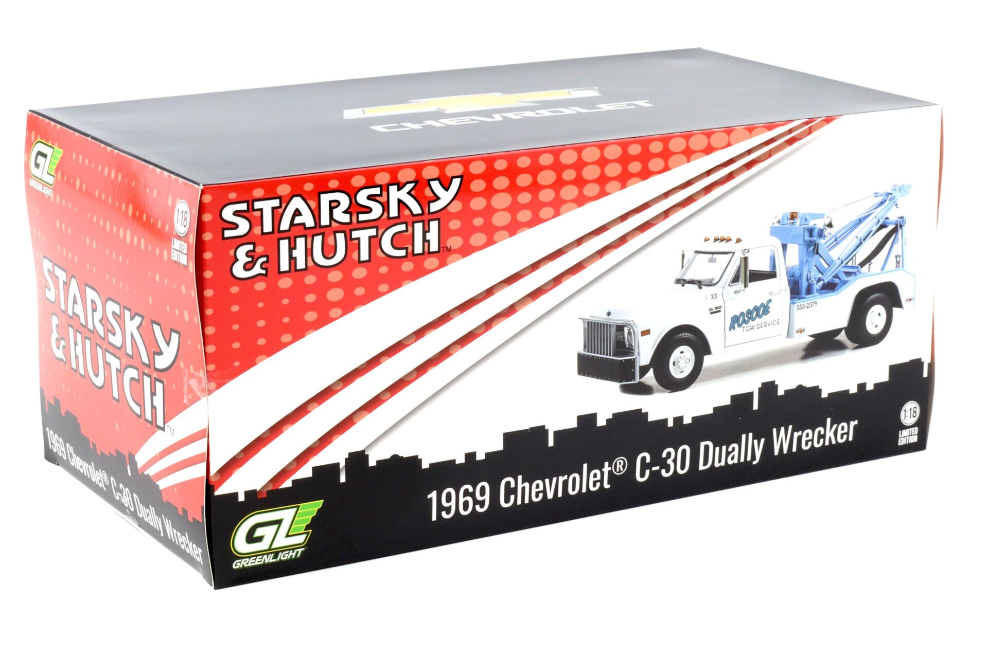 1:18 Greenlight 1969 Chevrolet C-30 Dually Wrecker Roscoe Starsky & Hutch