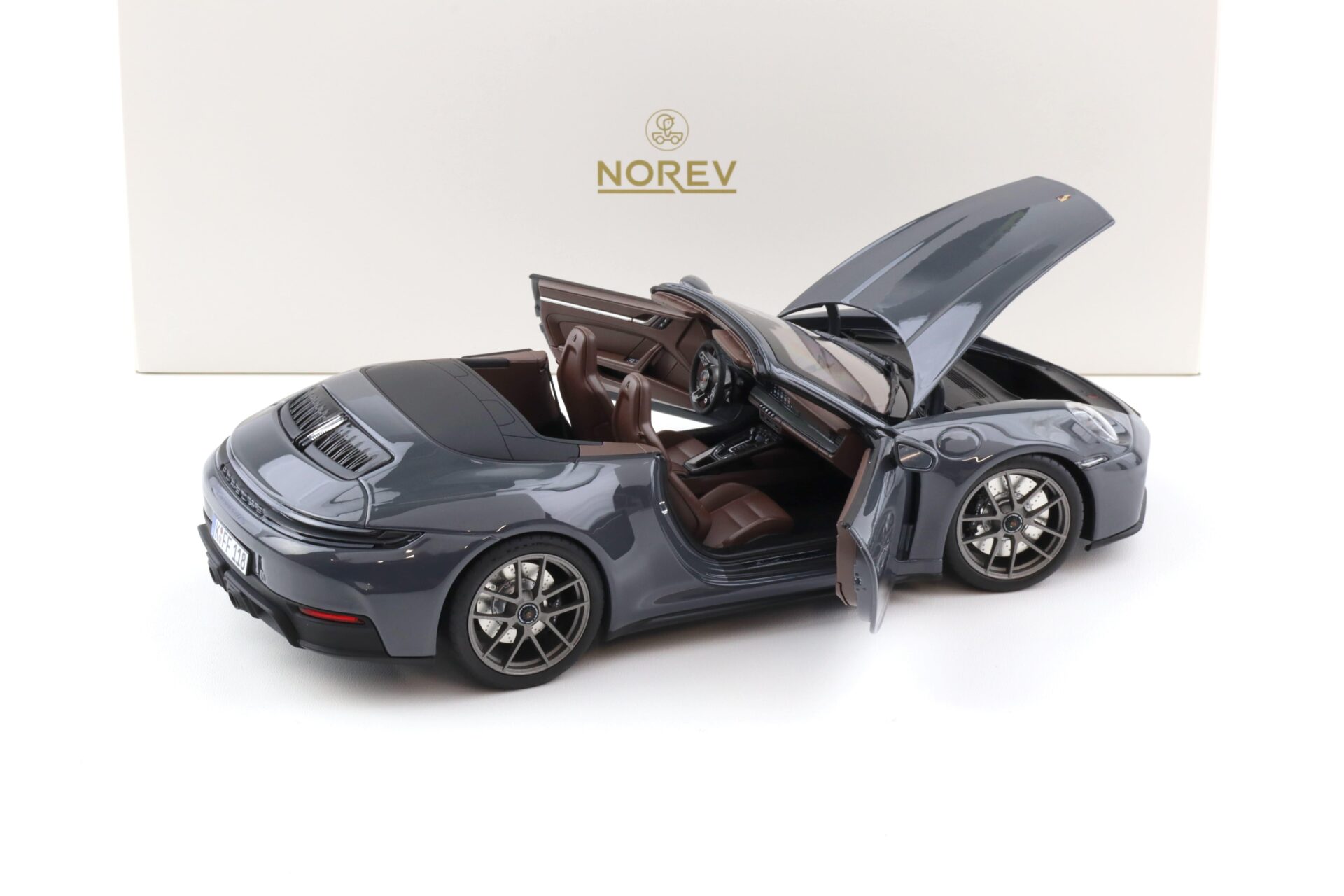 1:18 Norev Porsche 911 992.2 Carrera GTS Cabriolet 2024 Slate grey Neo - Limited 200 pcs.