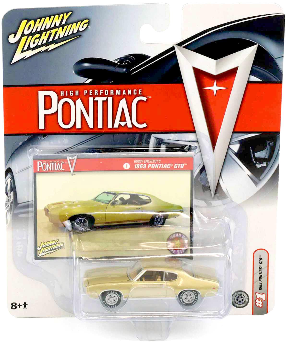 1:64 Johnny Lightning 1969 Pontiac GTO gold metallic High Performance