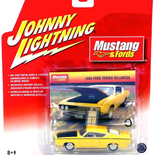 1:64 Johnny Lighting 1969 Ford Torino Talladega yellow/ black Mustang & Ford
