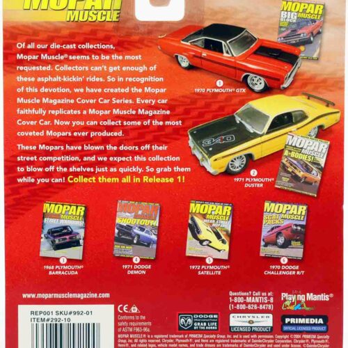 1:64 Johny Lightning 1968 Plymouth Barracuda purple metallic MOPAR Muscle