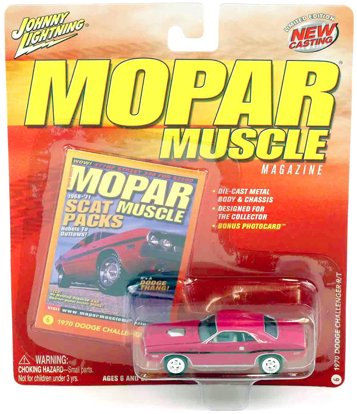 1:64 Johnny Lightning 1970 Dodge Challenger R/T pink MOPAR Muscle