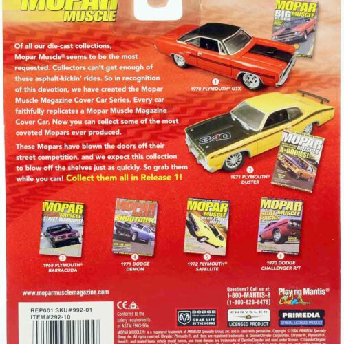 1:64 Johnny Lightning 1970 Dodge Challenger R/T pink MOPAR Muscle