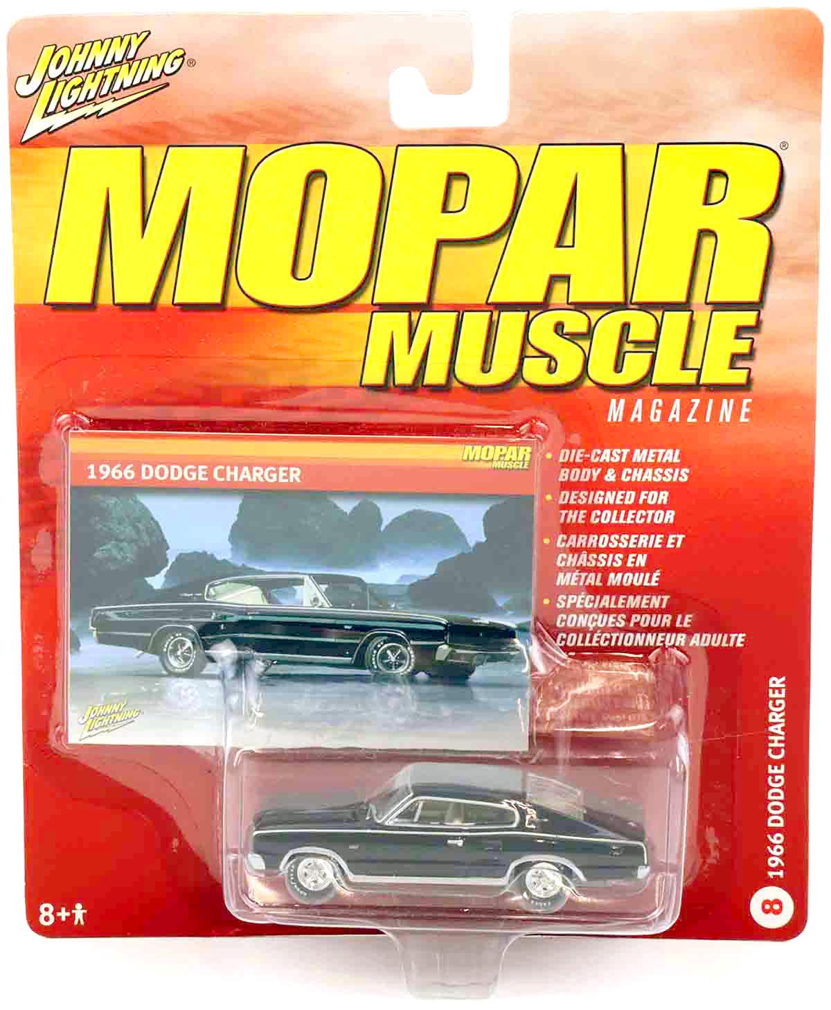 1:64 Johnny Lightning 1966 Dodge Charger black MOPAR Muscle