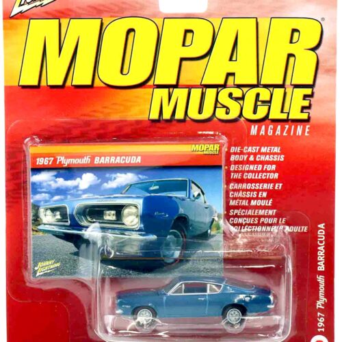 1:64 Johnny Lightning 1967 Plymouth Barracuda blue metallic MOPAR Muscle