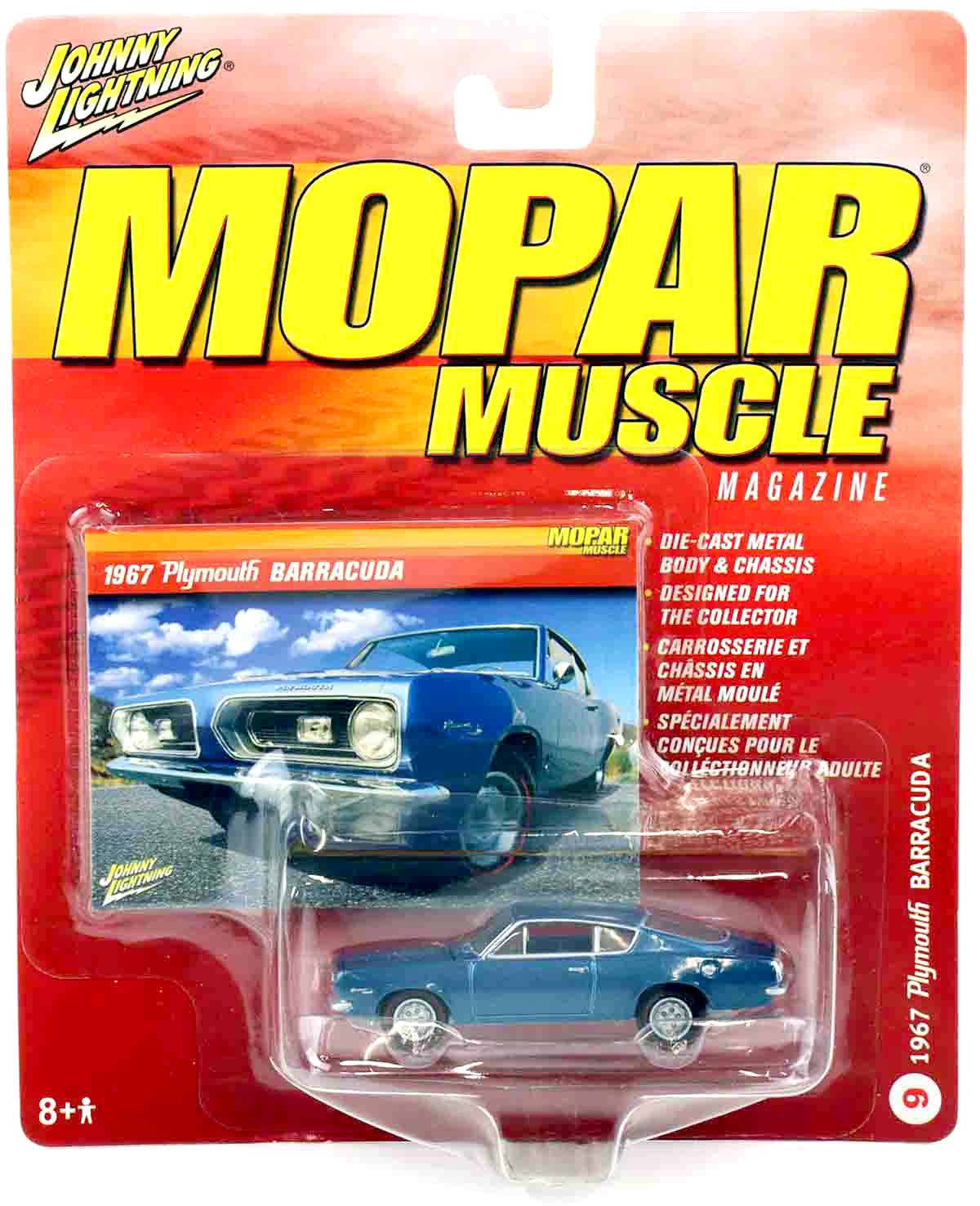 1:64 Johnny Lightning 1967 Plymouth Barracuda blue metallic MOPAR Muscle