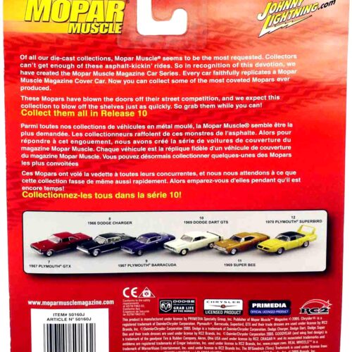 1:64 Johnny Lightning 1967 Plymouth Barracuda blue metallic MOPAR Muscle