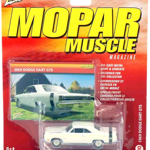 1:64 Johnny Lightning 1969 Dodge Dart GTS white MOPAR Muscle