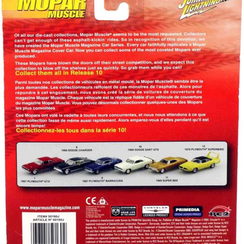 1:64 Johnny Lightning 1969 Dodge Dart GTS white MOPAR Muscle