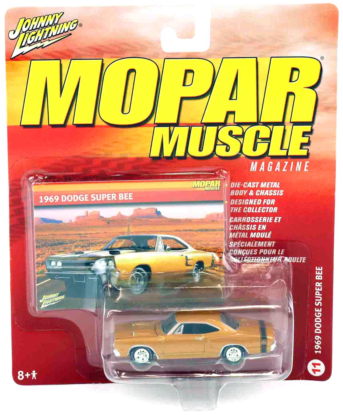 1:64 Johnny Lightning 1969 Dodge Super Bee yellow MOPAR Muscle