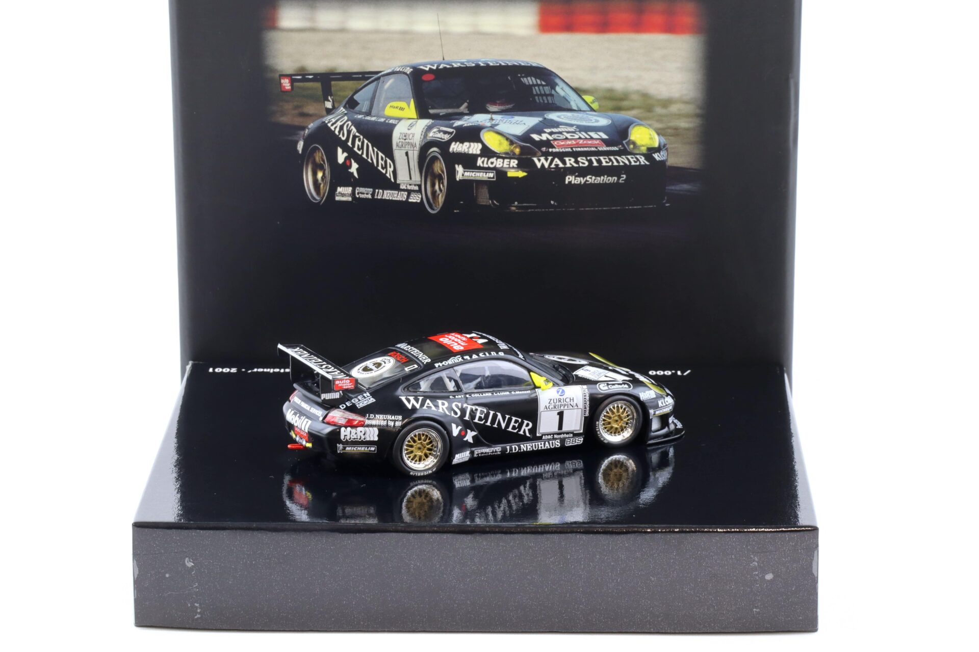 1:43 Minichamps Porsche 911 996 GT3 R PZK Warsteiner 2001 #1 Special Box