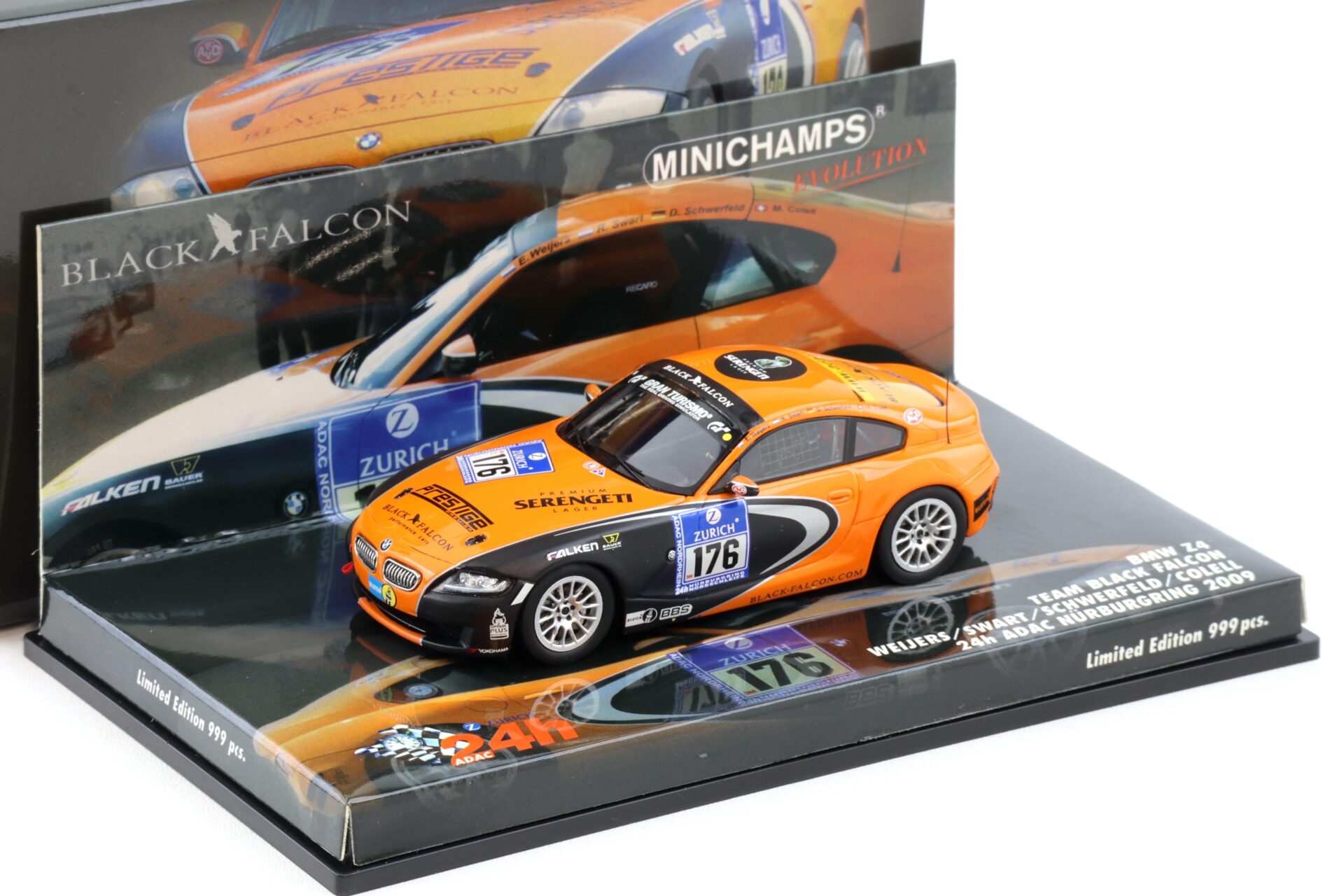 1:43 Minichamps BMW Z4 Team Black Falcon 24h Nürburgring 2009 #176 Weijers