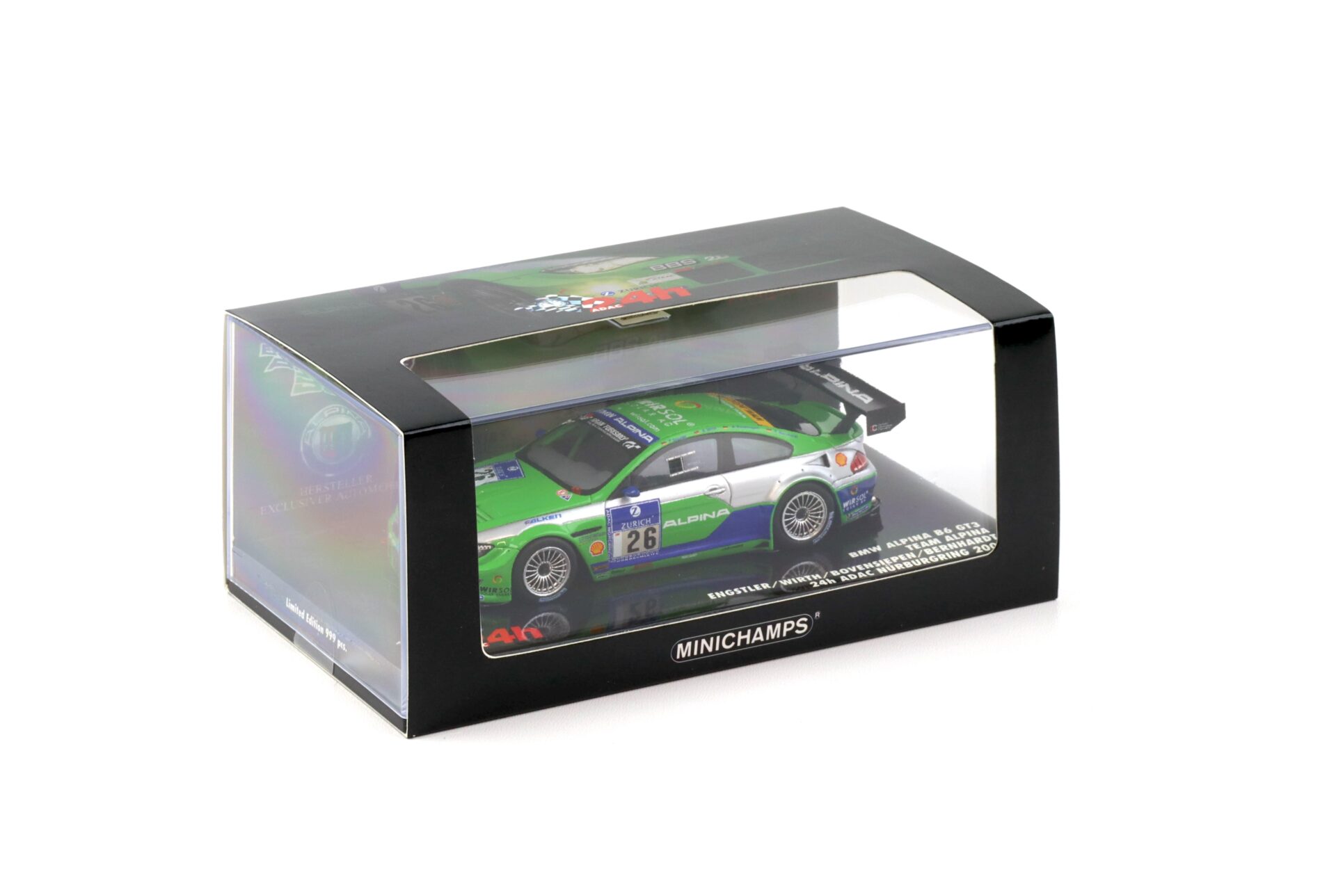 1:43 Minichamps BMW Alpina B6 GT3 Team Alpina 24h Nürburgring 2009 #26 Engstler