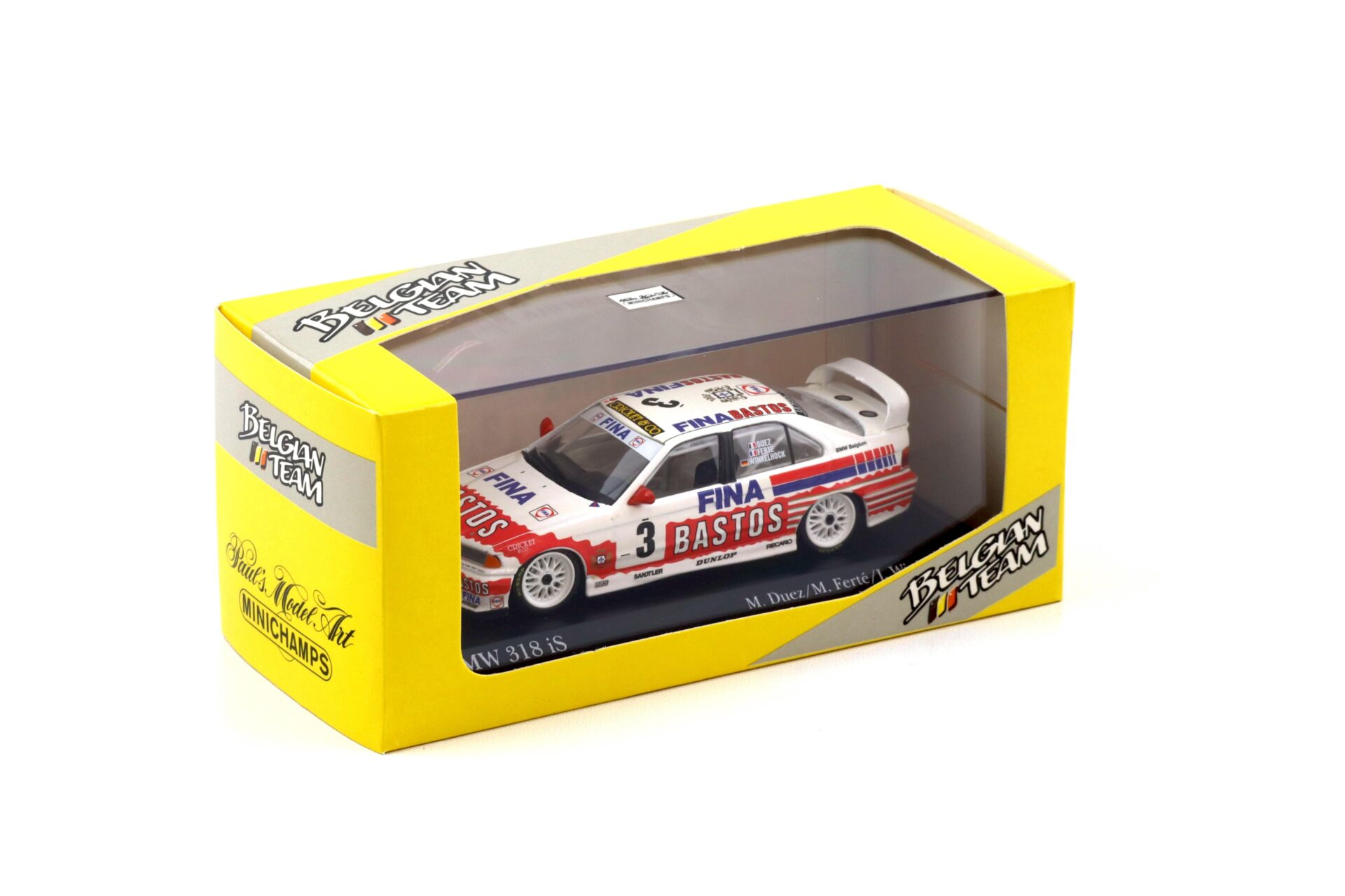 1:43 Minichamps BMW 318 iS 24h SPA 1994 Bastos Fina #3 Winkelhick/ Ferte/ Duez