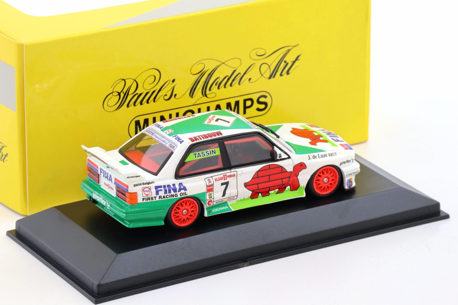 1:43 Minichamps BMW M3 E30 Belgian ProCar 1993 Fina #7 T.Tassin
