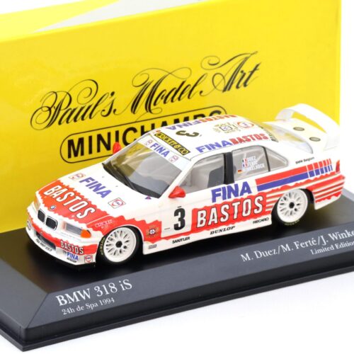 1:43 Minichamps BMW 318 iS 24h SPA 1994 Bastos Fina #3 Winkelhick/ Ferte/ Duez