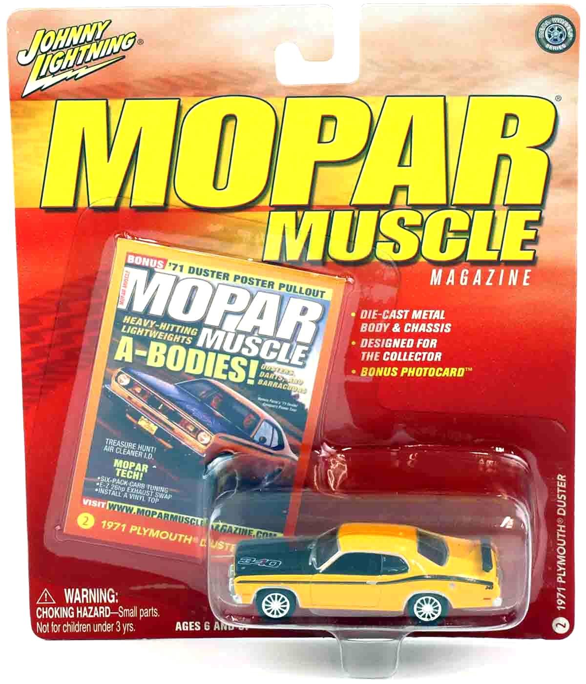 1:64 Johnny Lightning 1971 Plymouth Duster yellow/ black MOPAR Muscle
