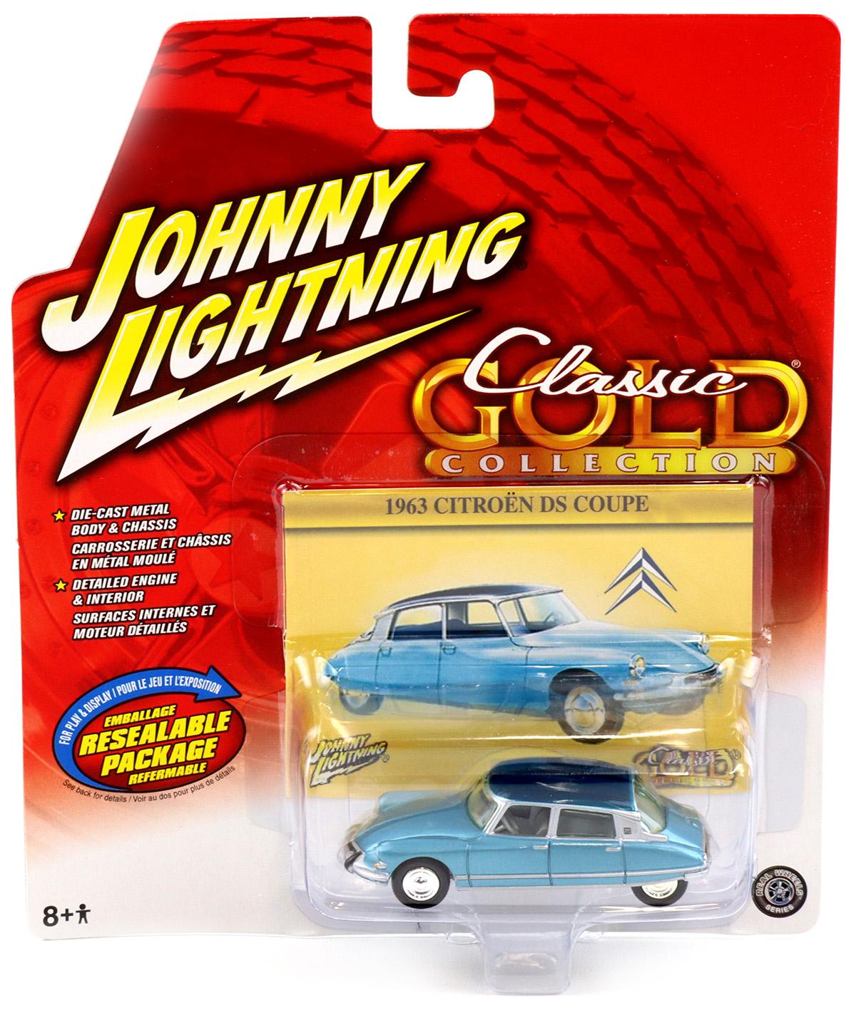 1:64 Johnny Lightning 1963 Citroen DS Coupe metallic blue Classic Gold Collection