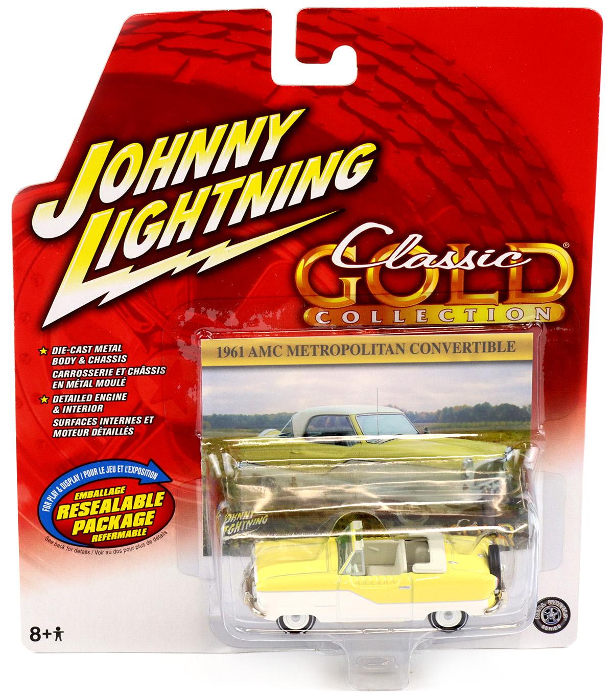 1.64 Johnny lightning 1961 AMC Metropolitan Convertible yellow/ white Classic Gold Collection