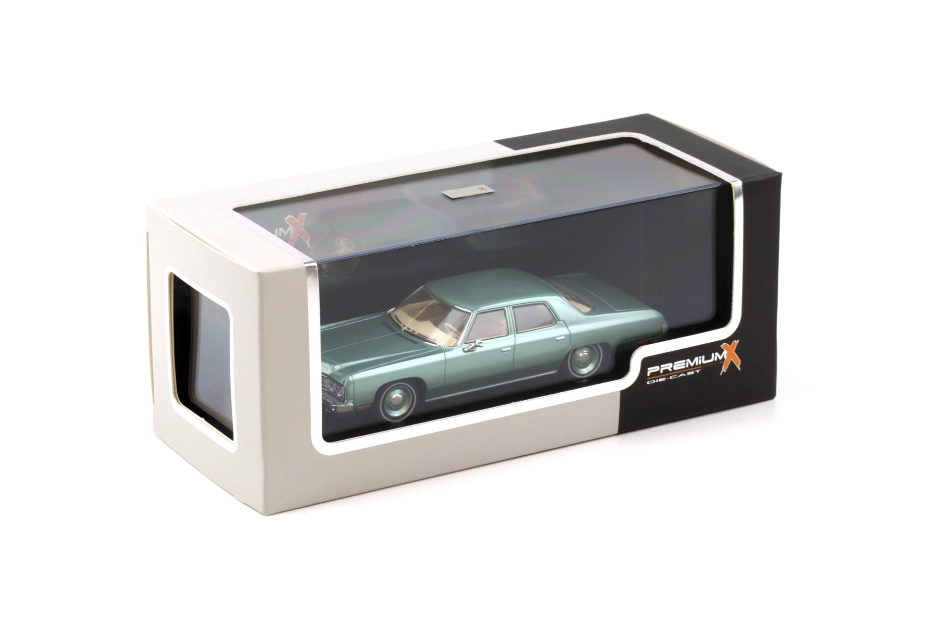 1:43 PremiumX Chevrolet Bel Air Limousine 1973 light green metallic
