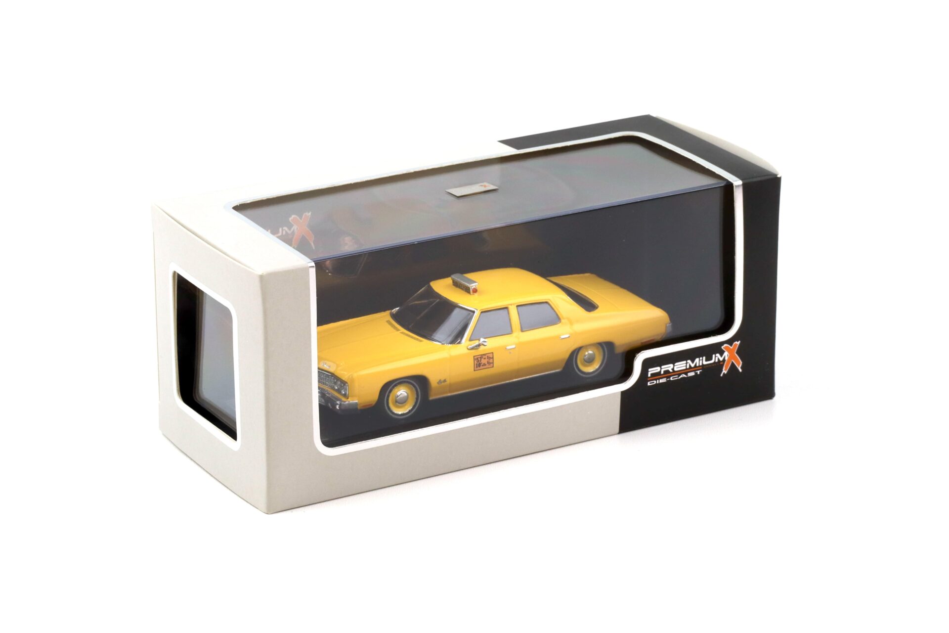 1:43 PremiumX Chevrolet Bel Air Limousine 1973 New York Taxi yellow