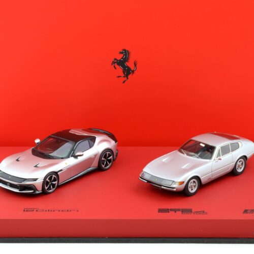 1:43 BBR Ferrari 12Cilindri + 365 GTB/4 Daytona silver Special Set Limited 36 pcs.