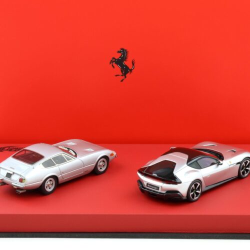 1:43 BBR Ferrari 12Cilindri + 365 GTB/4 Daytona silver Special Set Limited 36 pcs.