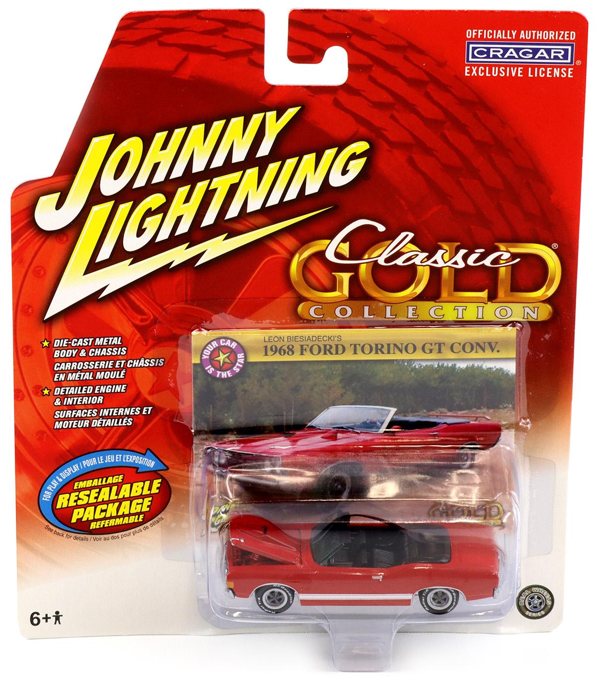 1:64 Johnny Lightning 1968 Ford Torino GT Convertible red/ white Classic Gold Collection