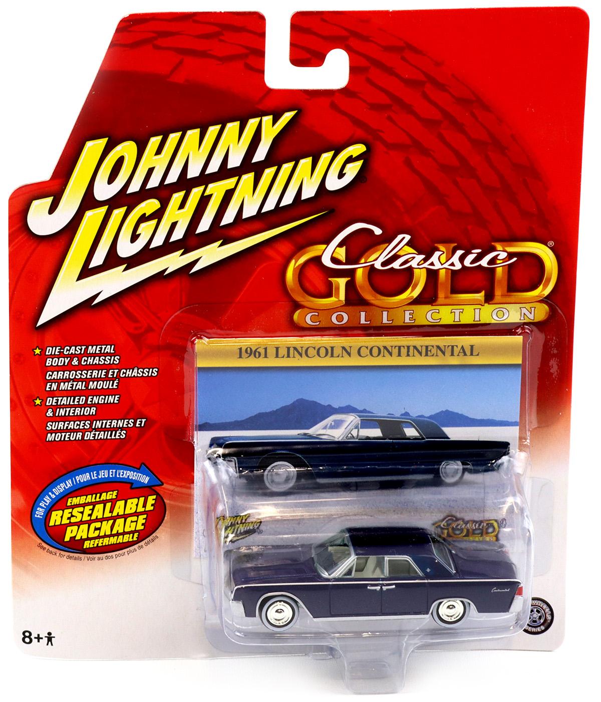 1:64 Johnny Lightning 1961 Lincoln Continental dark blue metallic Classic Gold Collection