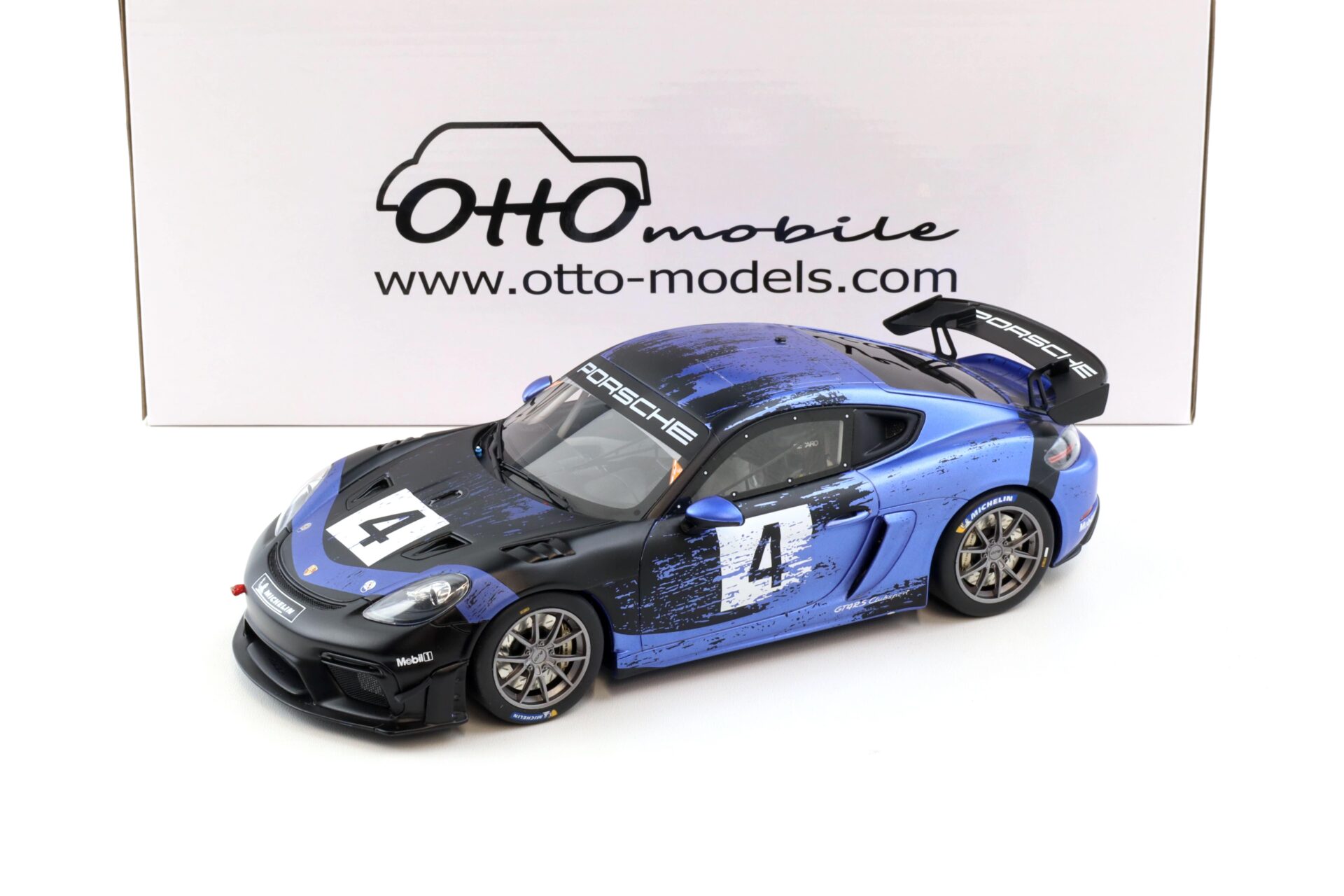 1:18 OTTO mobile OT469 Porsche Cayman 718 GT4 RS Clubsport 2021 blue/ black