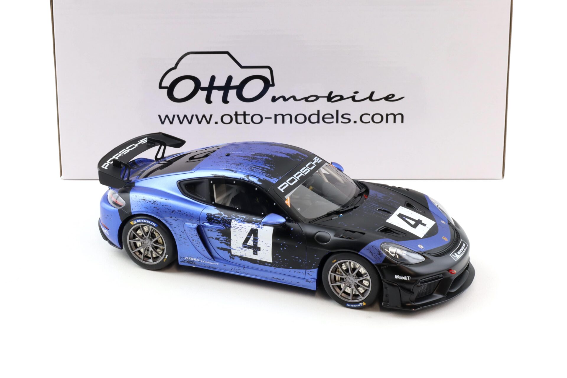 1:18 OTTO mobile OT469 Porsche Cayman 718 GT4 RS Clubsport 2021 blue/ black