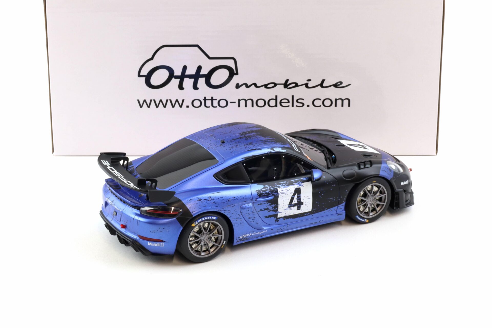 1:18 OTTO mobile OT469 Porsche Cayman 718 GT4 RS Clubsport 2021 blue/ black
