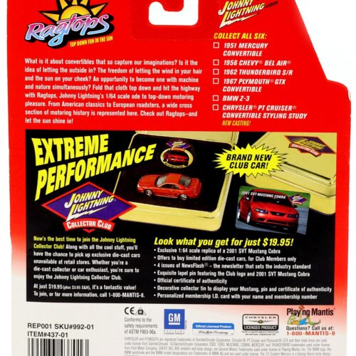 1:64 Johnny Lightning Chrysler PT Cruiser dark blue Ragtops