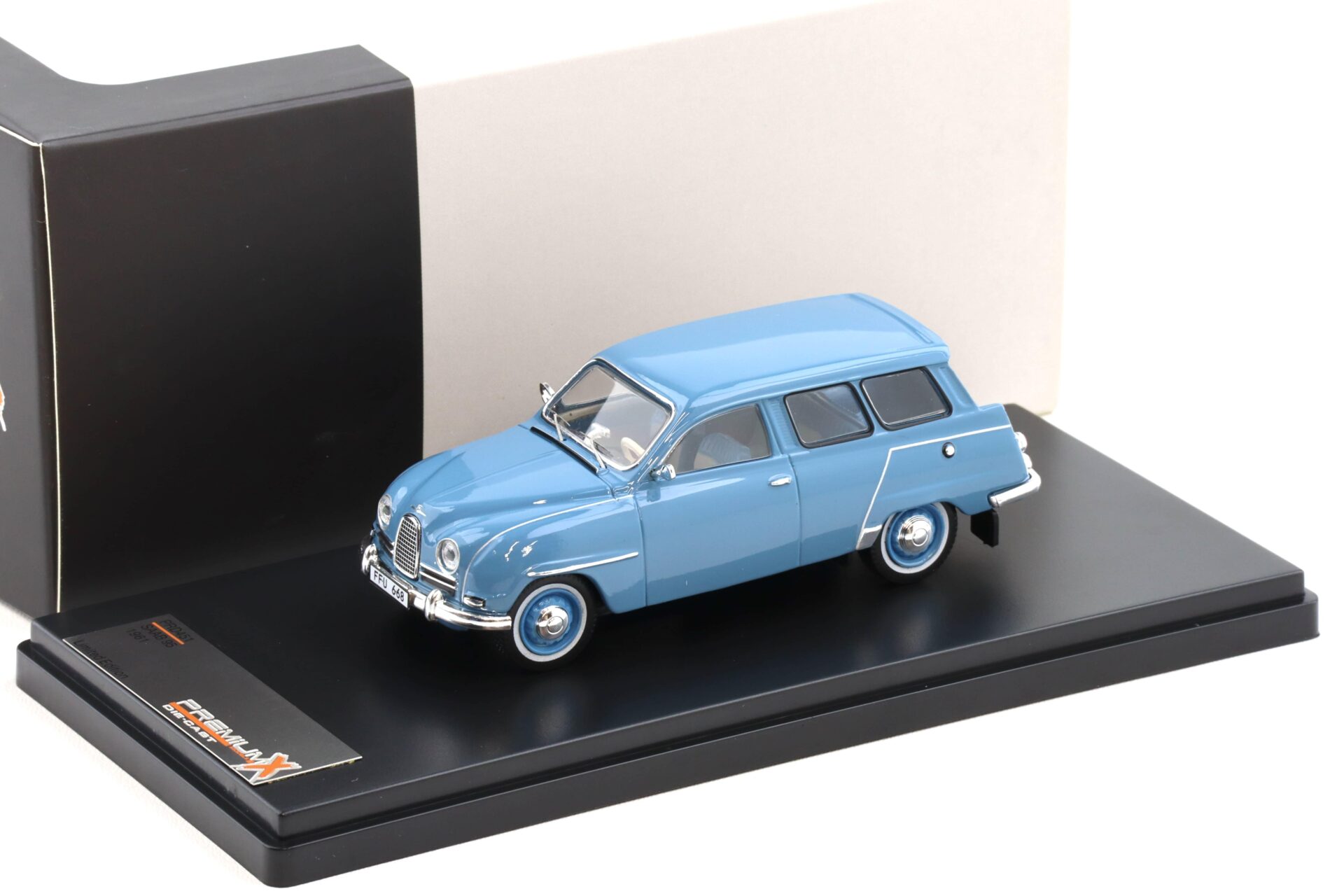 1:43 PremiumX Saab 95 Grey blue 1961
