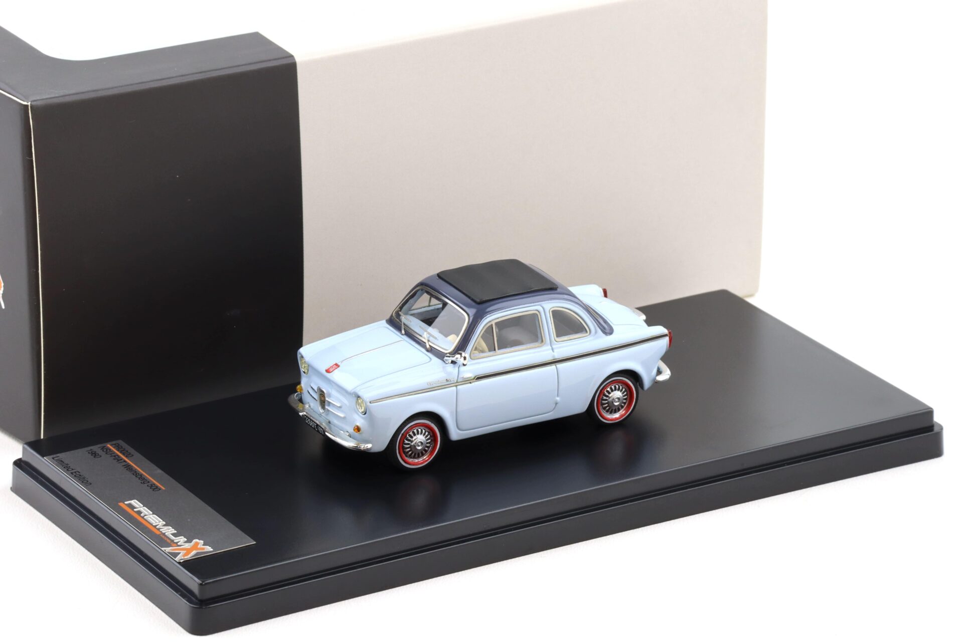 1:43 PremiumX NSU Fiat Weinsberg 500 light blue 1960