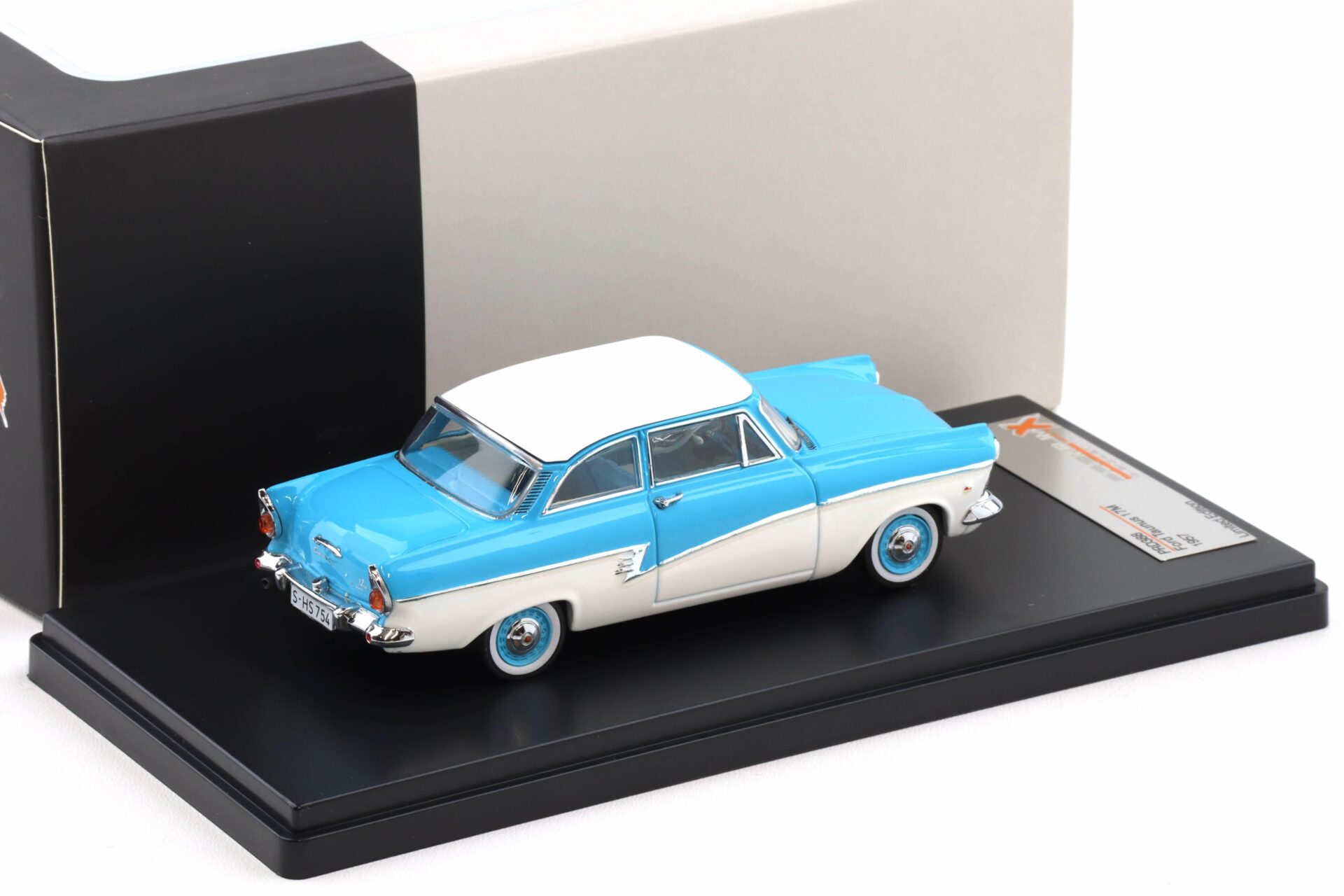 1:43 PremiumX Ford Taunus 17M blue/ white 1957