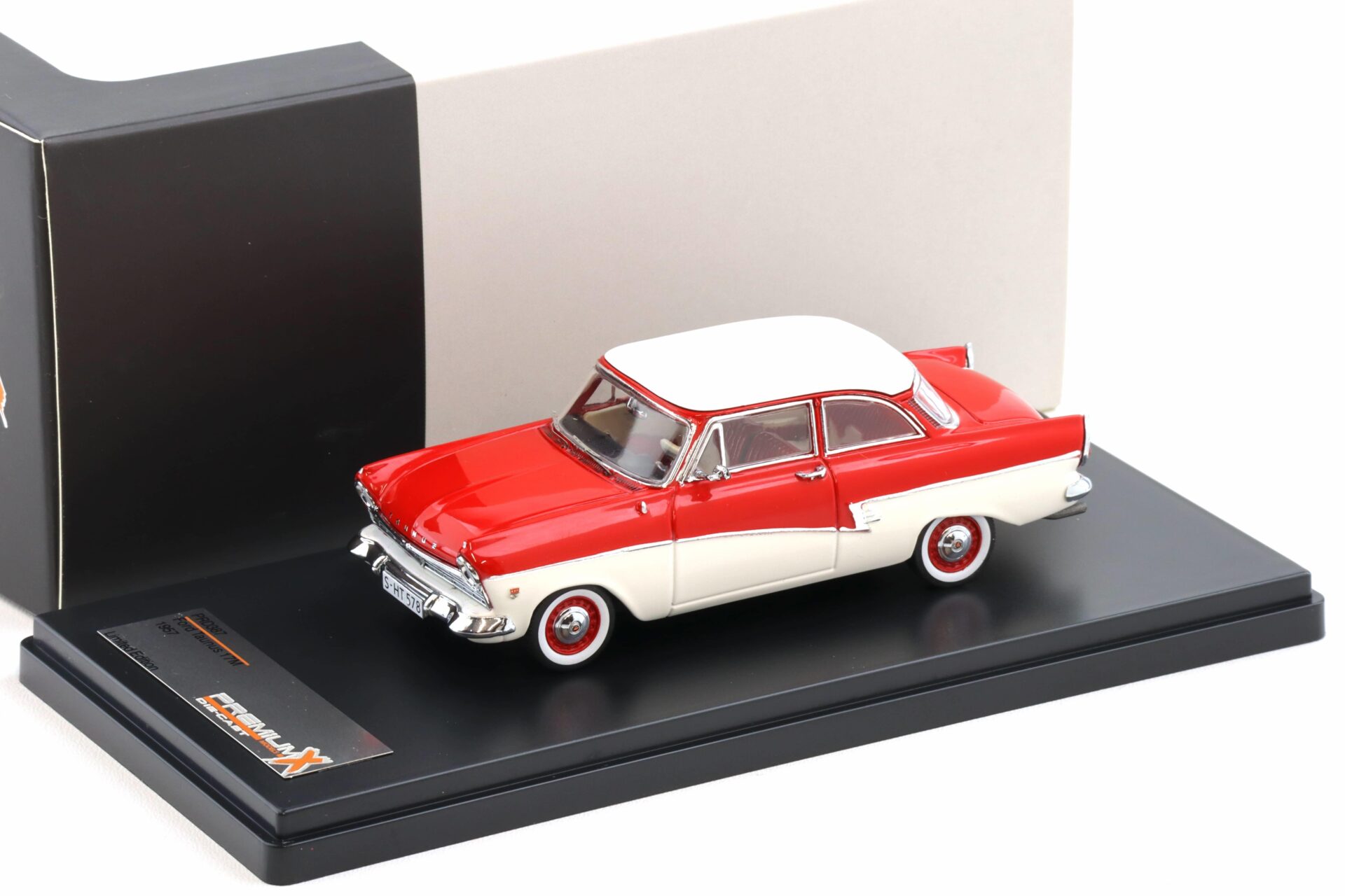 1:43 PremiumX Ford Taunus 17M red/ white 1957