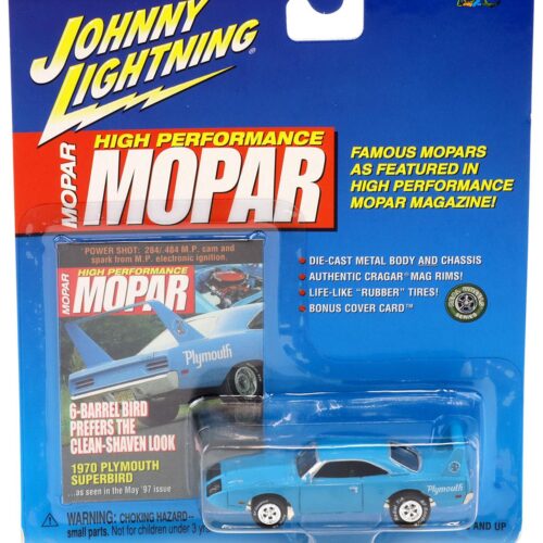 1:64 Johnny Lightning 1970 Plymouth Superbird blue High Performance Mopar