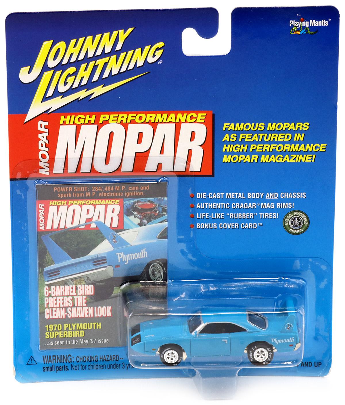 1:64 Johnny Lightning 1970 Plymouth Superbird blue High Performance Mopar