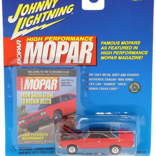 1:64 Johnny Lightning 1969 Plymouth Roadrunner red/ black High Performance Mopar