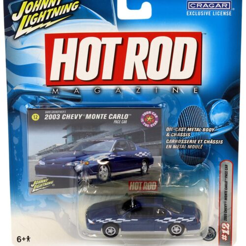 1:64 Johnny Lightning 2003 Chevy Monte Carlo Pace Car blue/ white Hot Rod