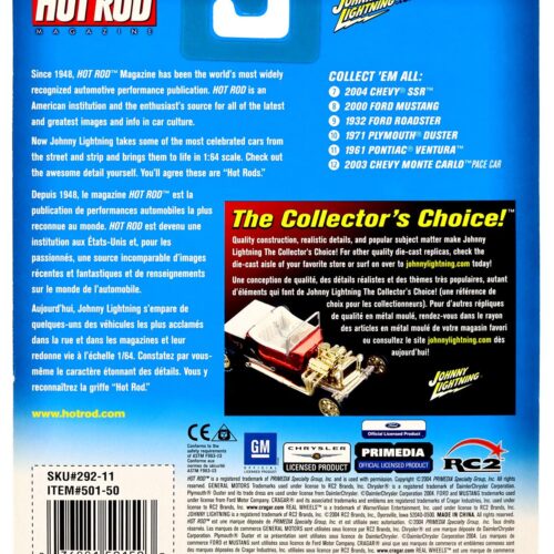 1:64 johnny Lightning 2000 Ford Mustang white/ red Hot Rod