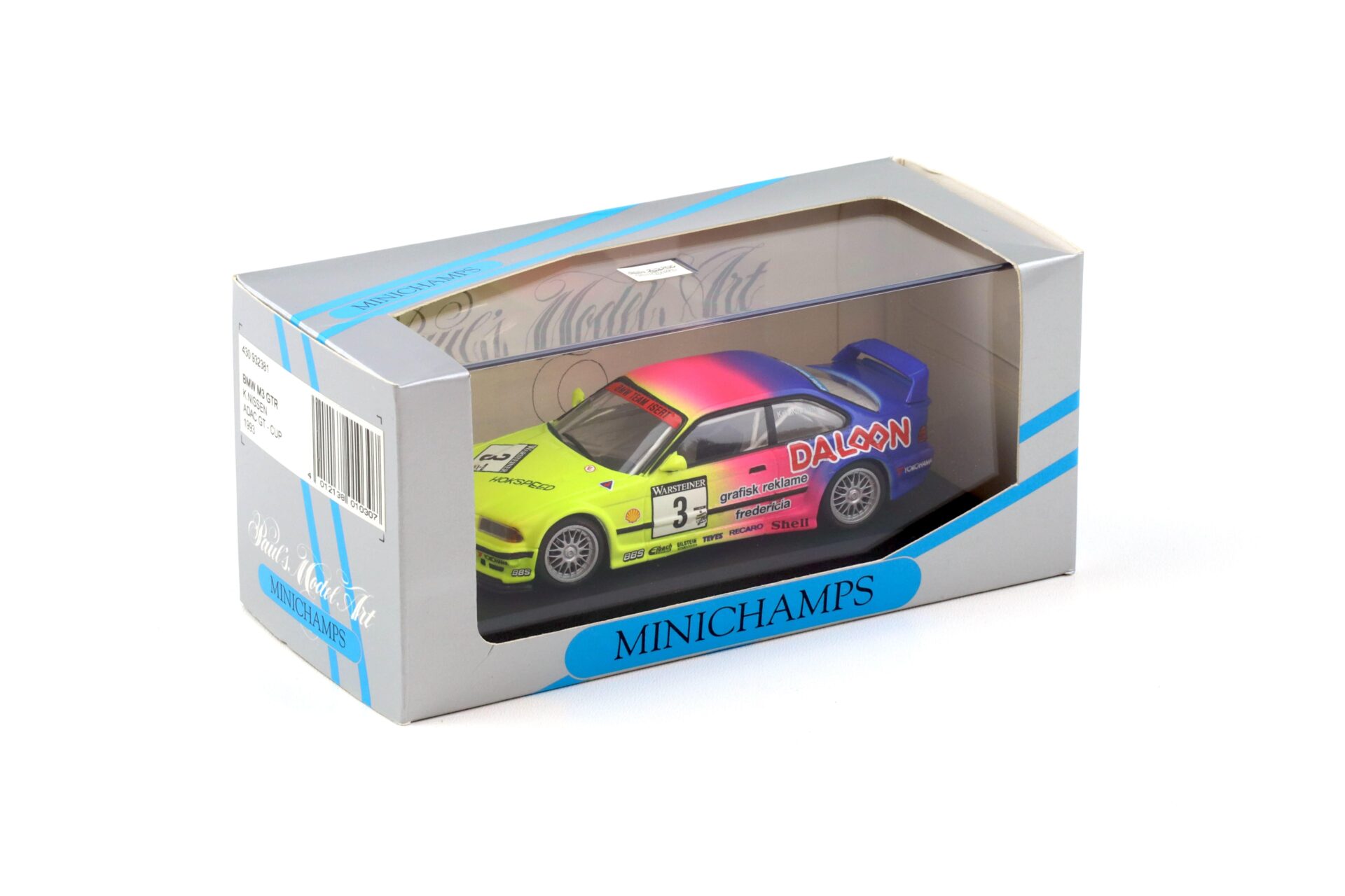 1:43 Minichamps BMW M3 GTR E36 ADAC GT CUP 1993 #3 K.Nissen