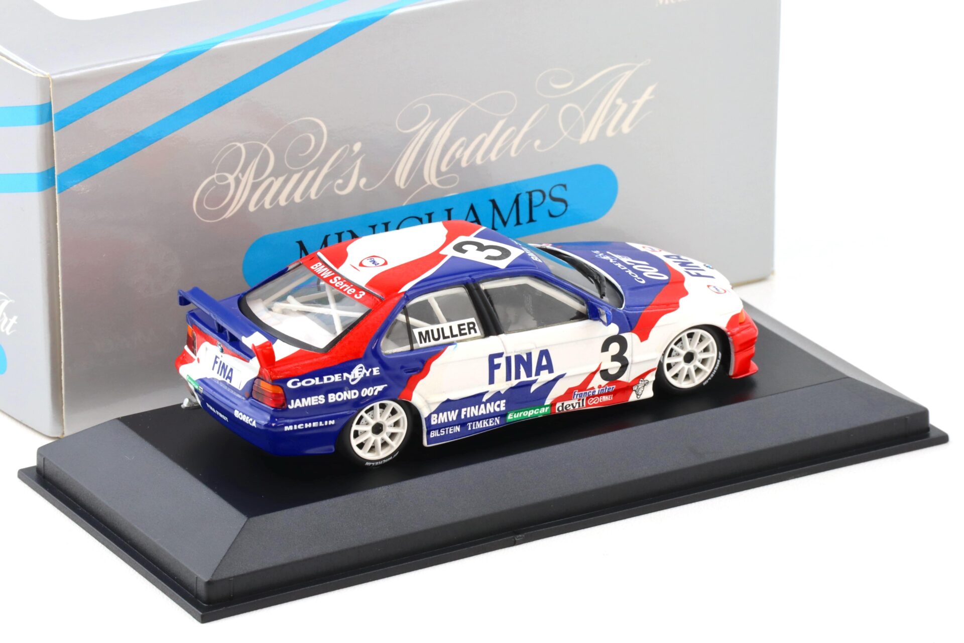1:43 Minichamps BMW 318i E36 French Champion 1995 Y.Muller #3 FINA