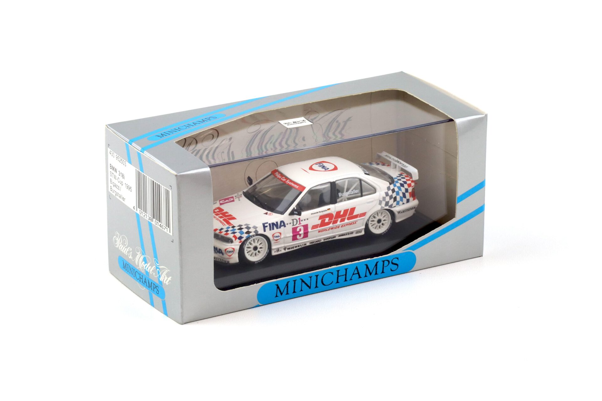 1:43 Minichamps BMW 318i E36 STW-Cup 1995 Bigazzi/ Burgstaller #3 DHL