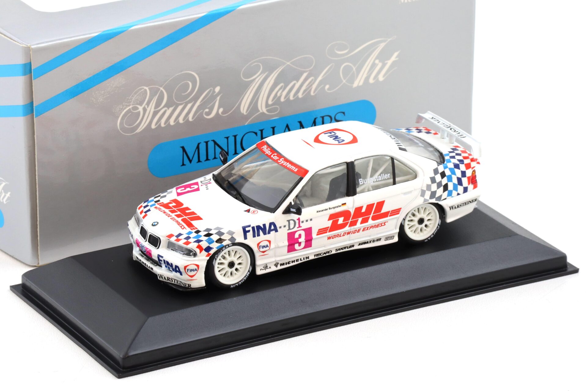 1:43 Minichamps BMW 318i E36 STW-Cup 1995 Bigazzi/ Burgstaller #3 DHL